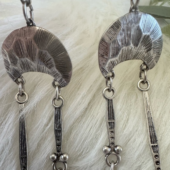 Free People Back To Brooklyn Dangle Silver Tone Boho Earrings - Picture 8 of 12